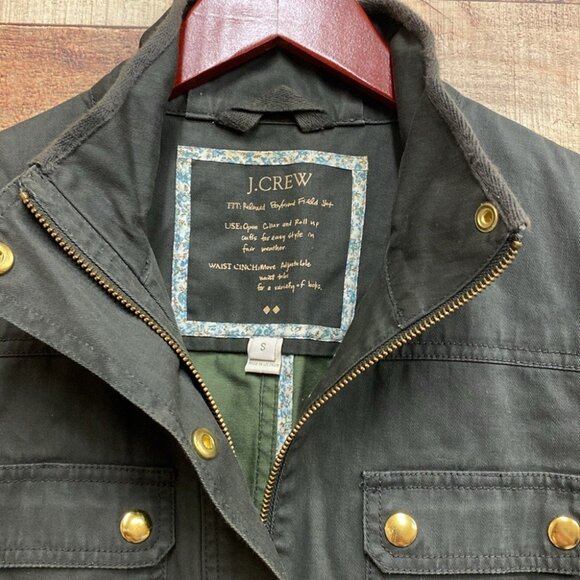 J.Crew Women's Utility Field Jacket Olive Green Gold Buttons Small - Picture 2 of 3